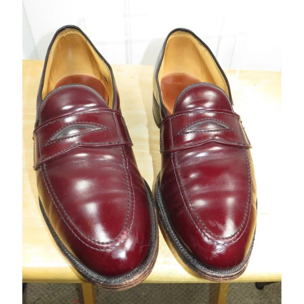 Allen Edmonds Lexington Size 9 C Burgundy Brown Men's Loafers Shoes